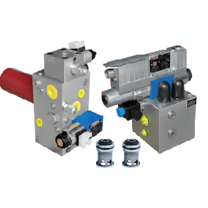 Hydraulic system of electro-hydraulic servo pressbrake machine (standard three block type)